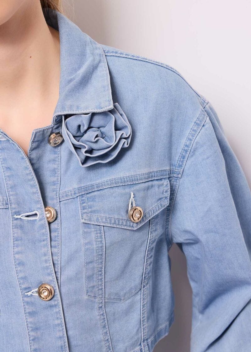 Short cotton denim jacket