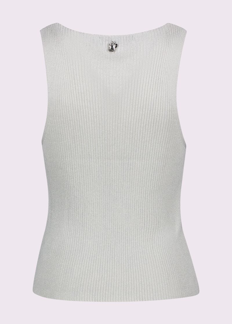 Top bianco in maglia lurex