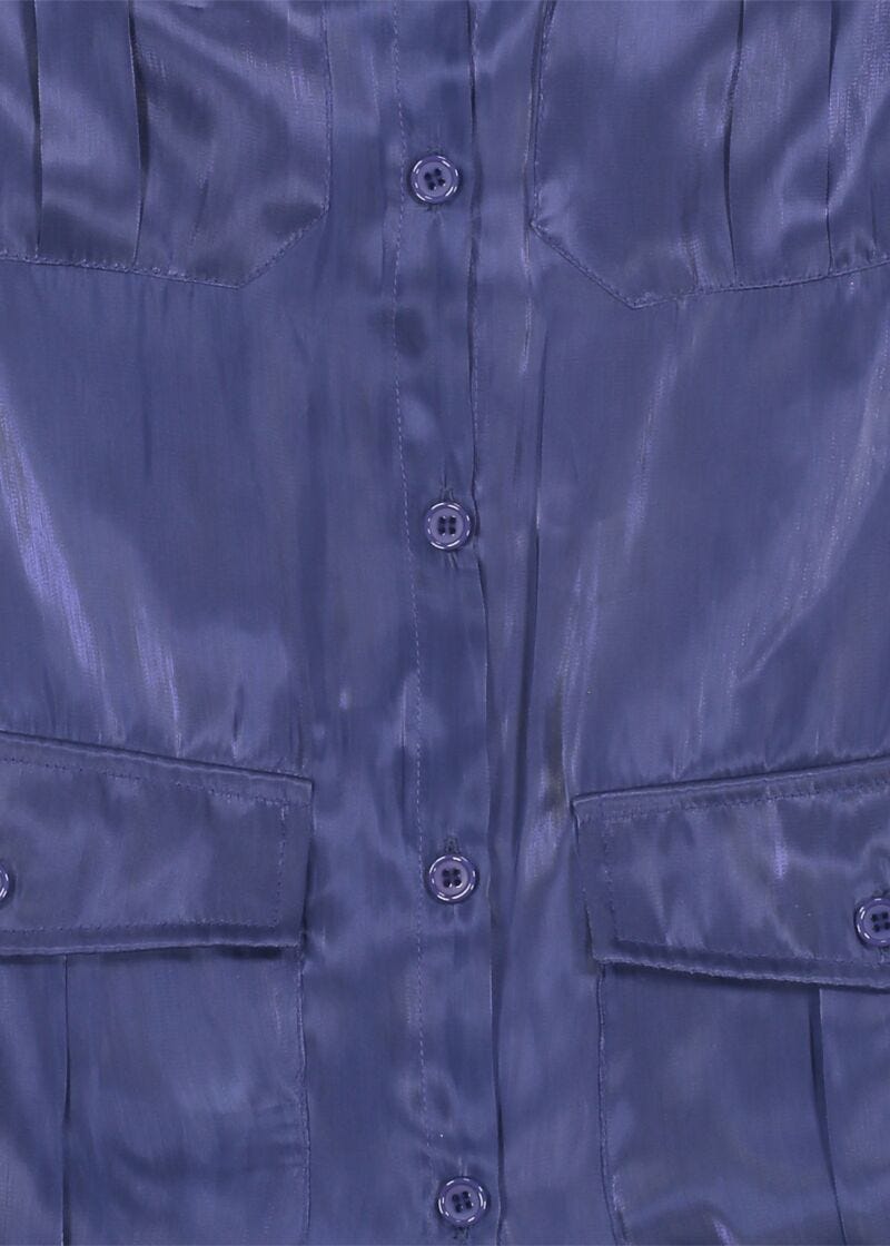 Gilet blu in organza lucida
