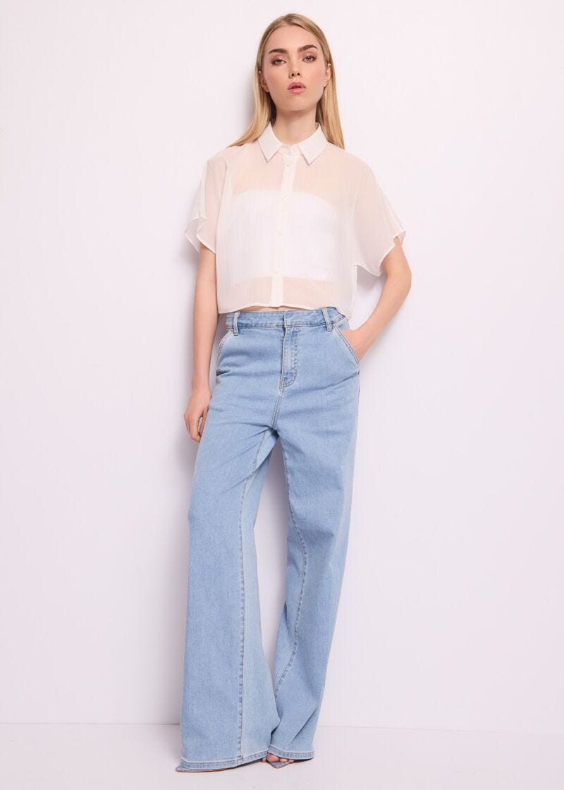 Camicia bianca gessata