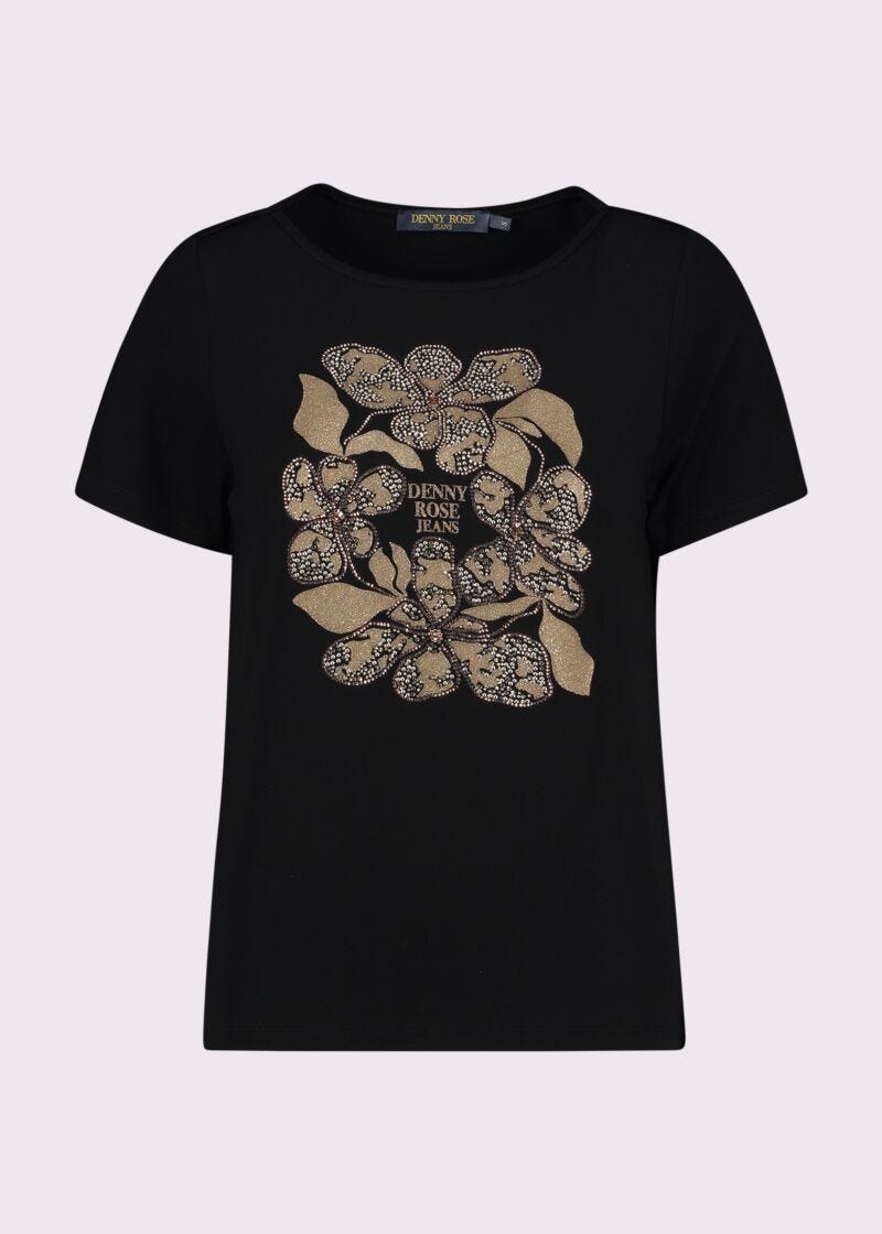 T-shirt nera con stampa