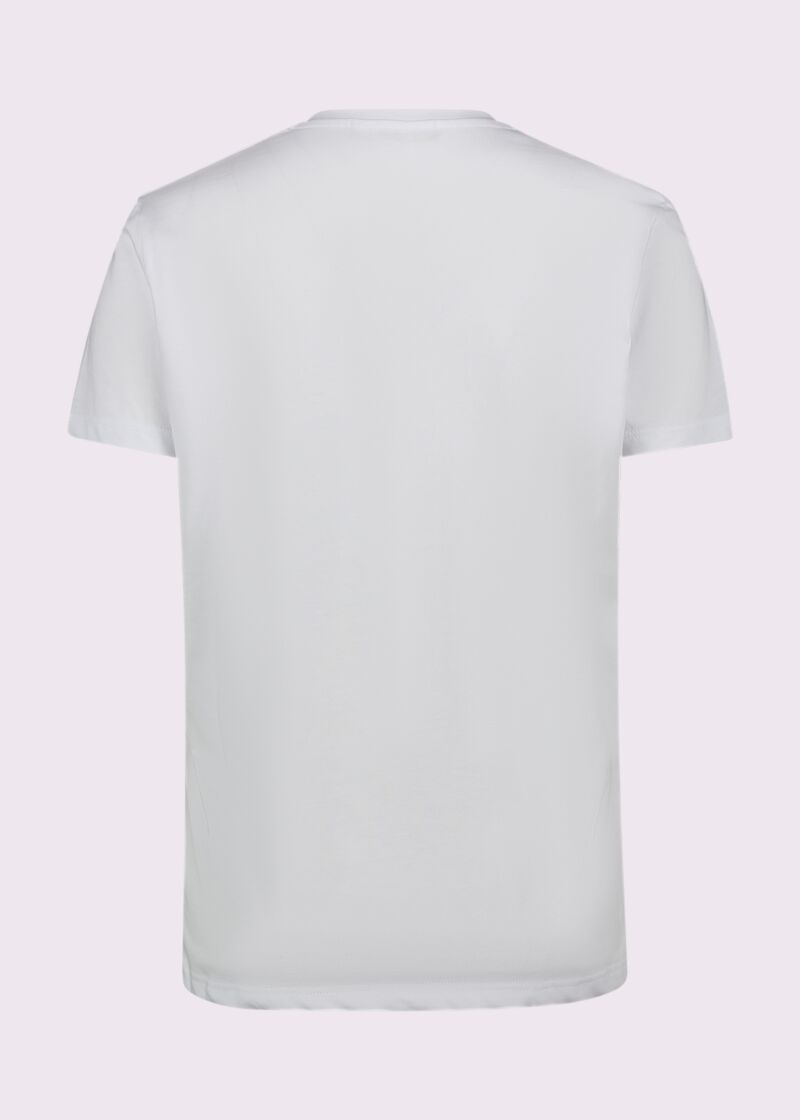 T-shirt bianca in cotone con stampa