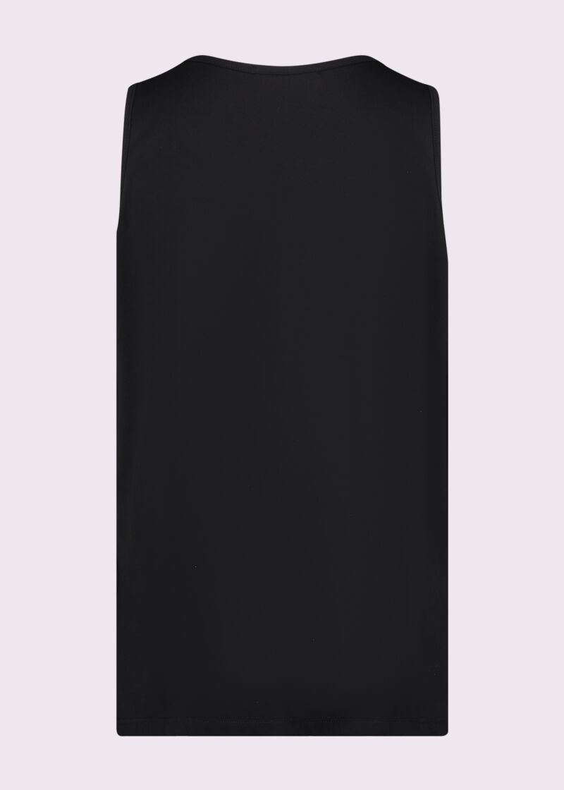 Top nero in cotone con logo