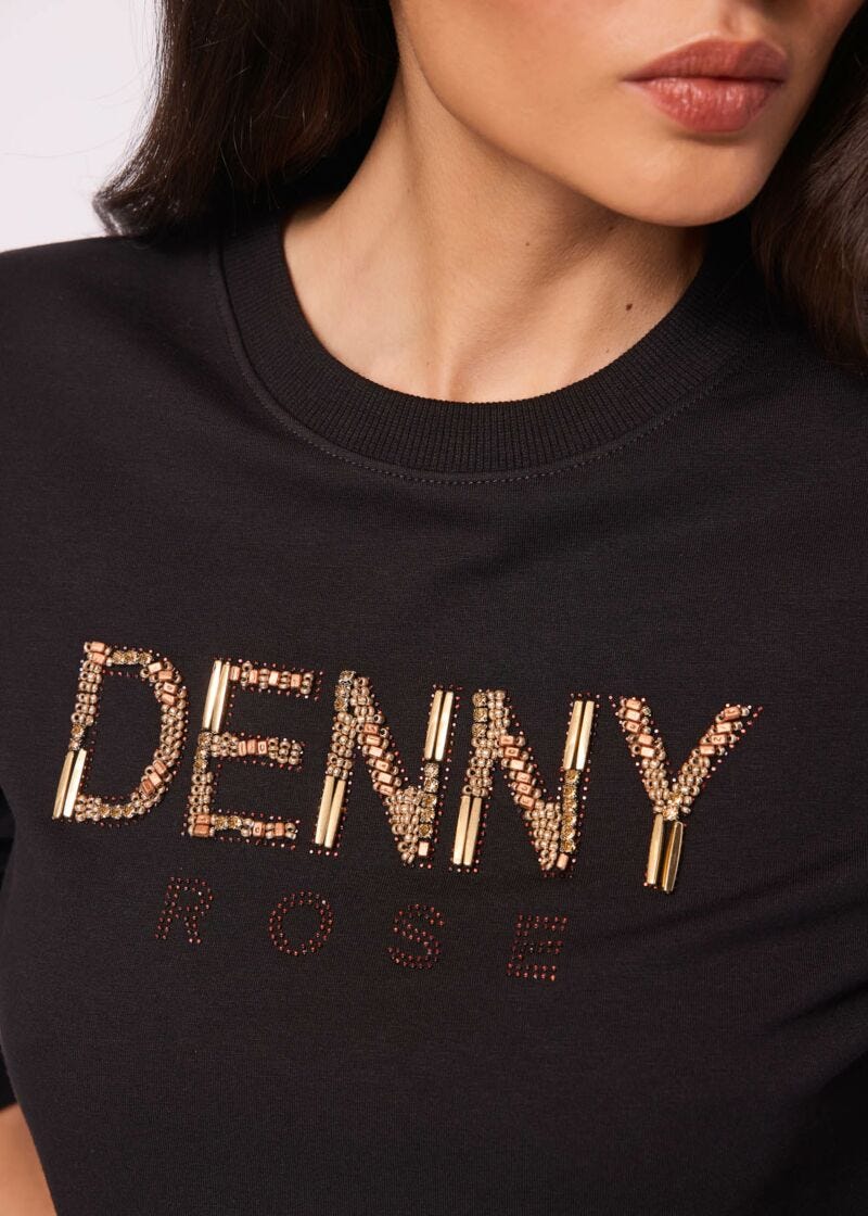 Black cotton sweatshirt with logo