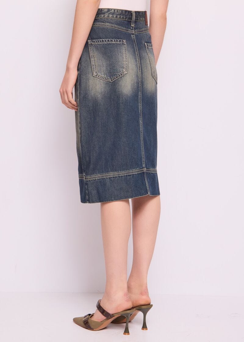 Gonna in denim di cotone used