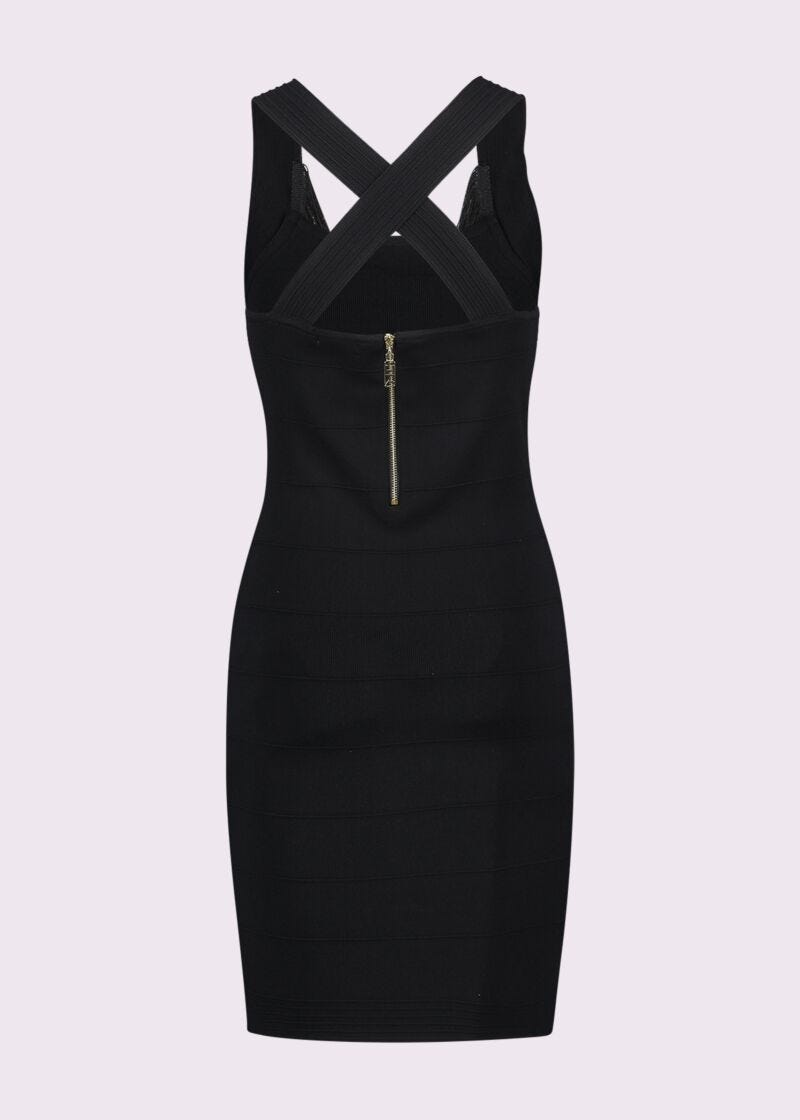 Mini abito nero in maglia