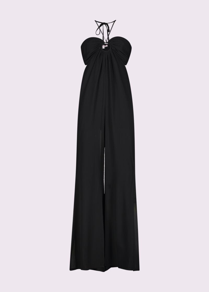 Tuta nera in georgette