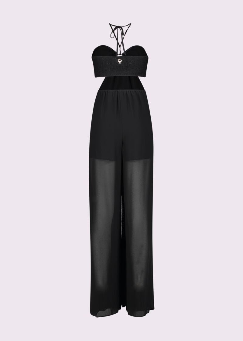 Tuta nera in georgette