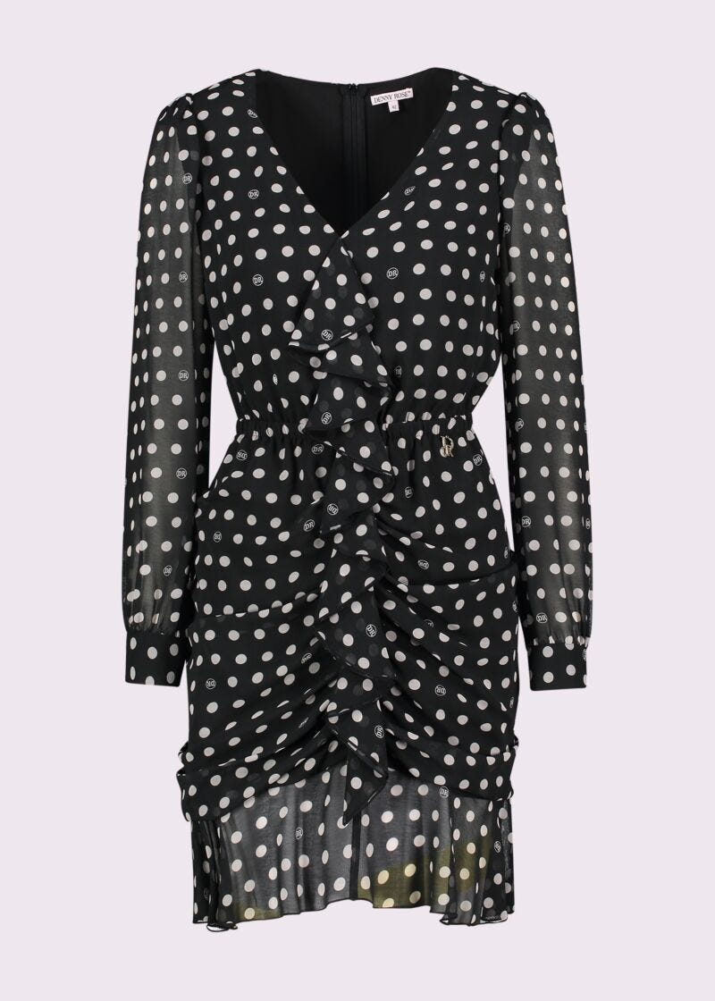 Mini abito in georgette a pois