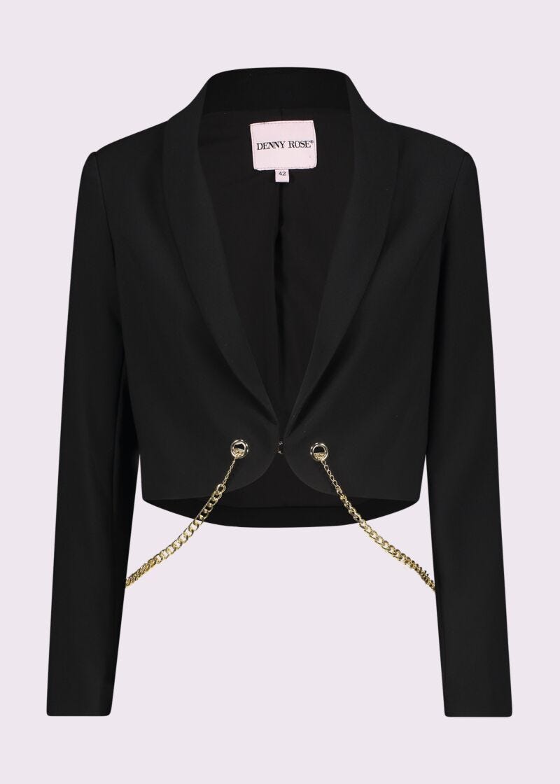 Blazer nero con catene
