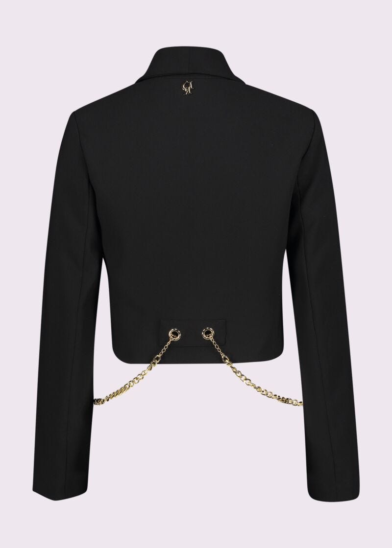 Blazer nero con catene