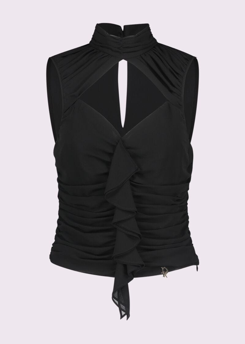 Top nero in georgette