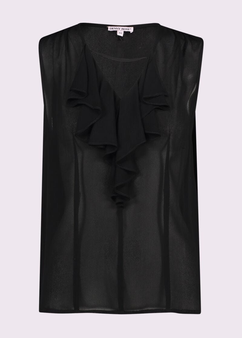Top nero in georgette