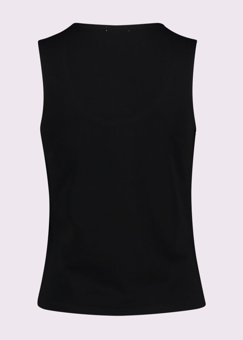 Black cotton top with rhinestones