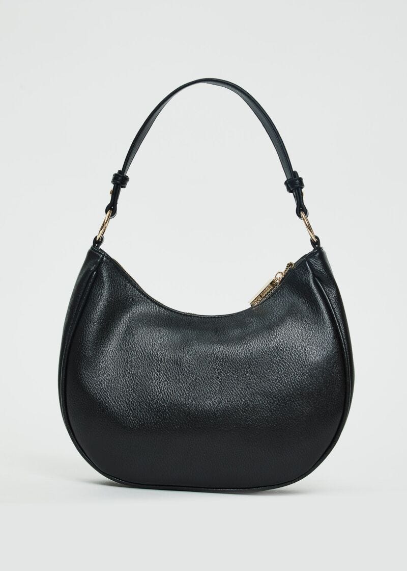 Borsa a spalla nera con laccetti