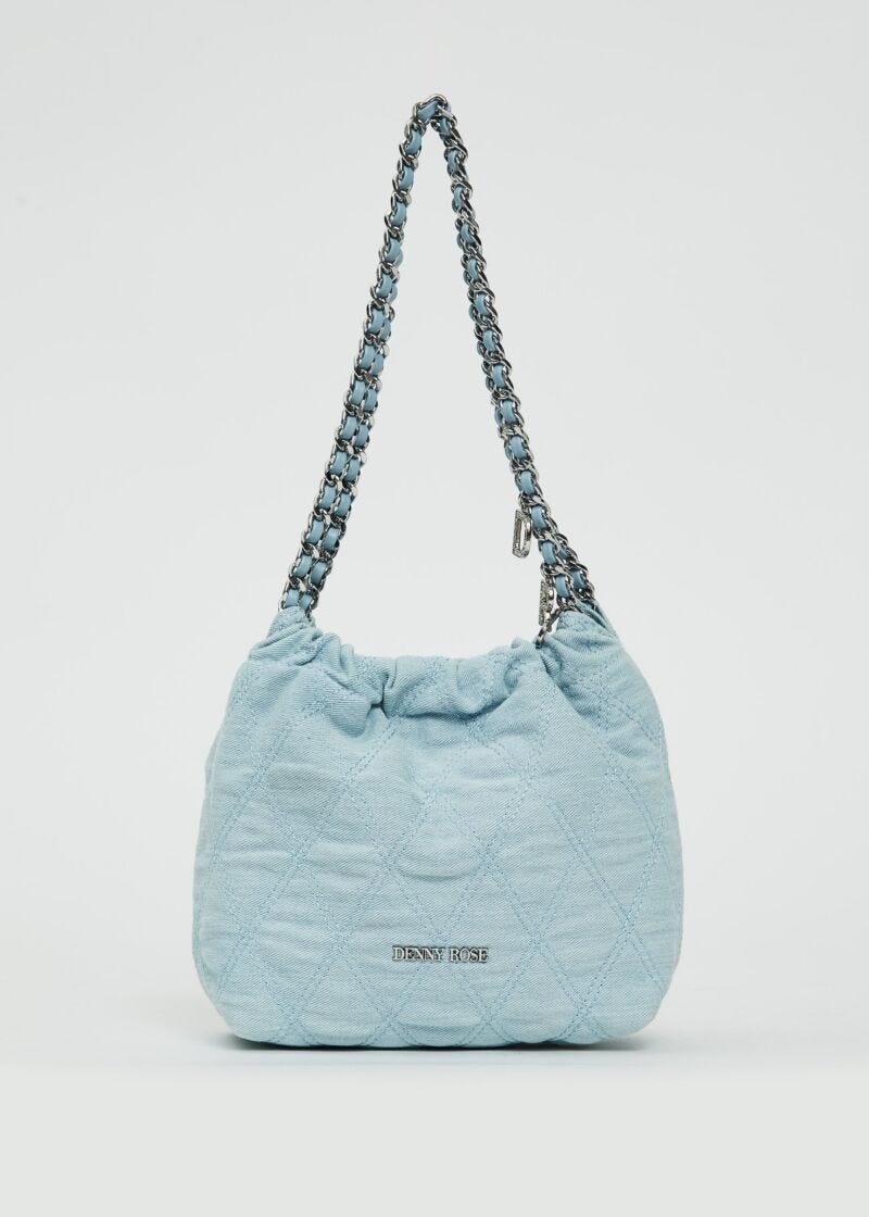 Shopper bag in quilted denim