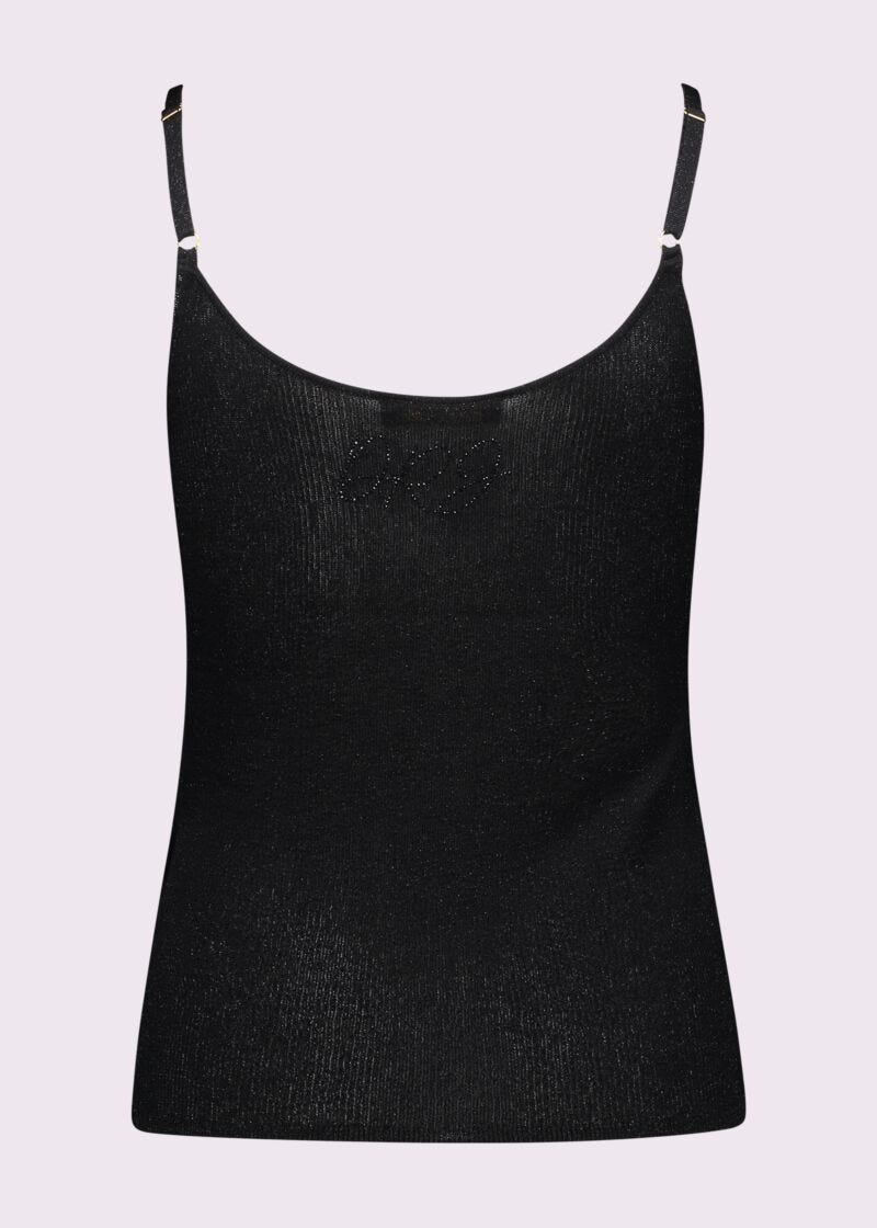 Top nero in maglia lurex