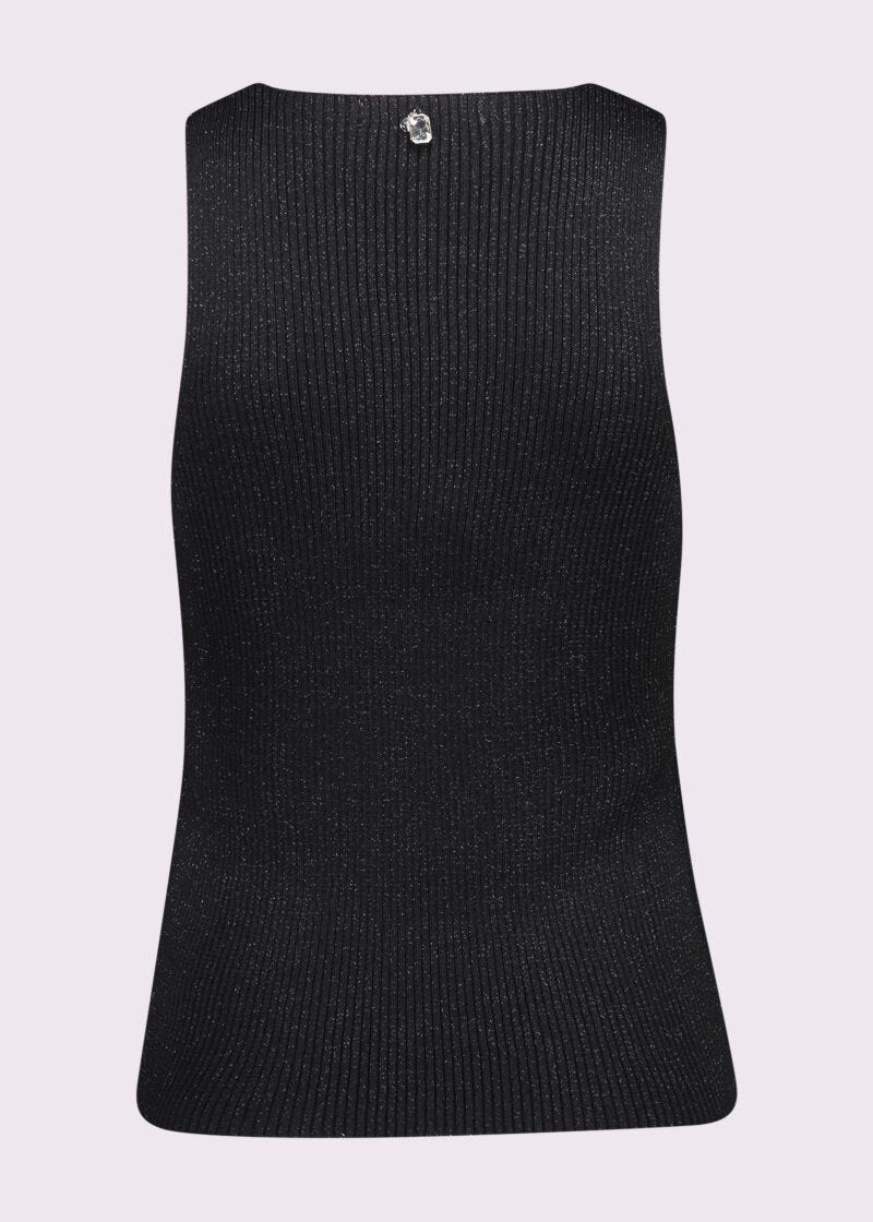 Top nero in maglia lurex