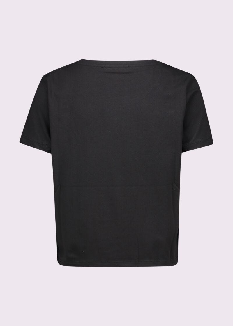 T-shirt corta nera in cotone
