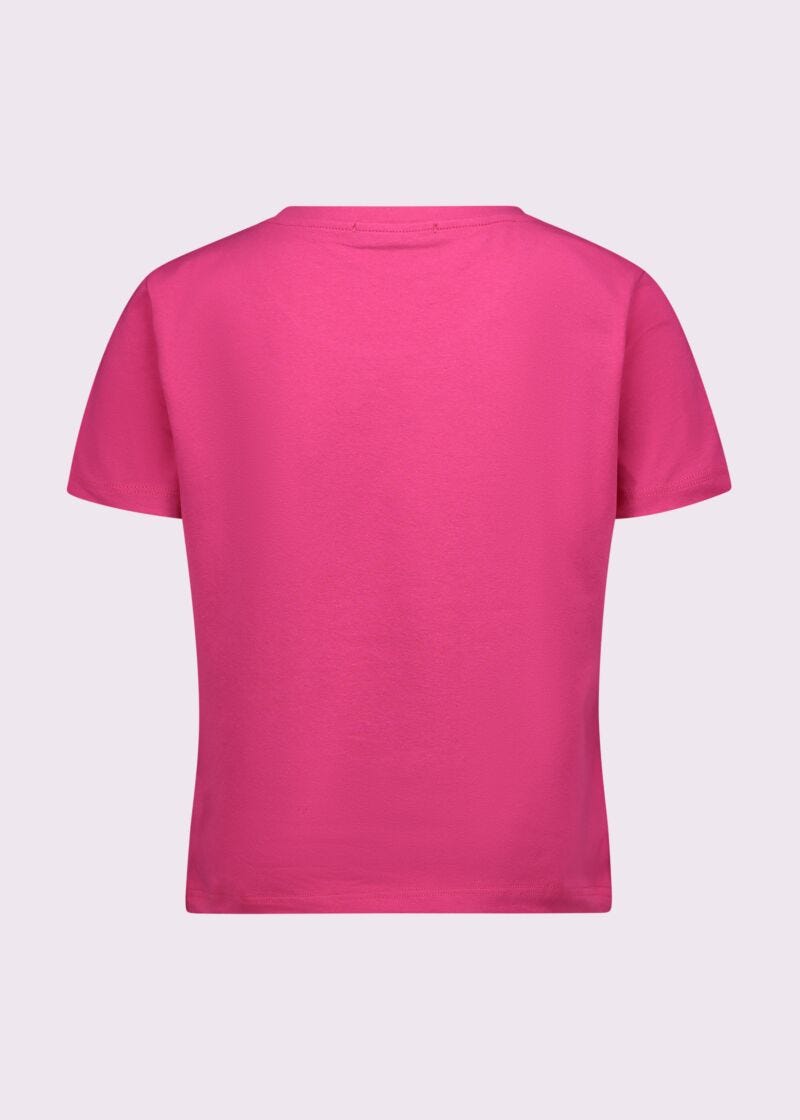 T-shirt corta fucsia in cotone