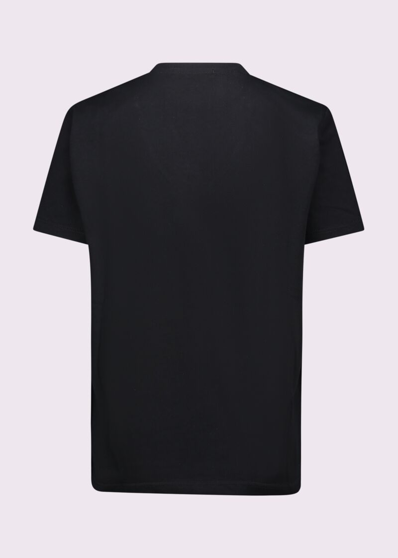 T-shirt nera in cotone con stampa