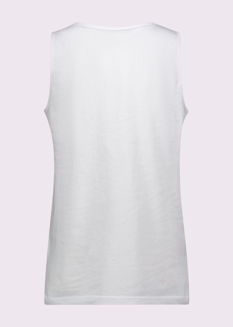 Top bianco in cotone con logo
