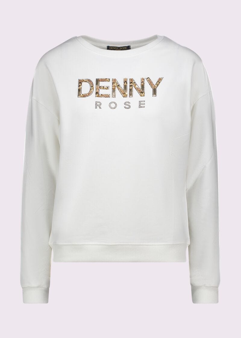 White cotton sweatshirt with logo