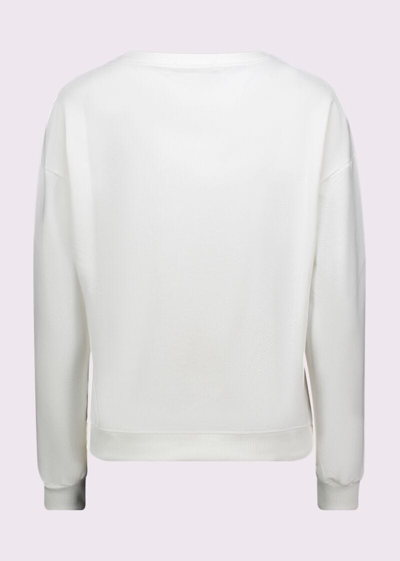 White cotton sweatshirt with logo