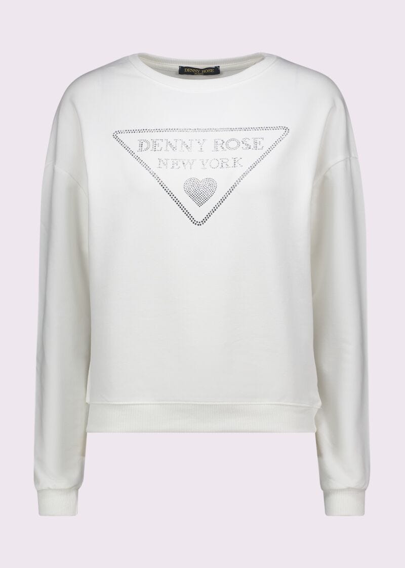 White cotton sweatshirt with logo