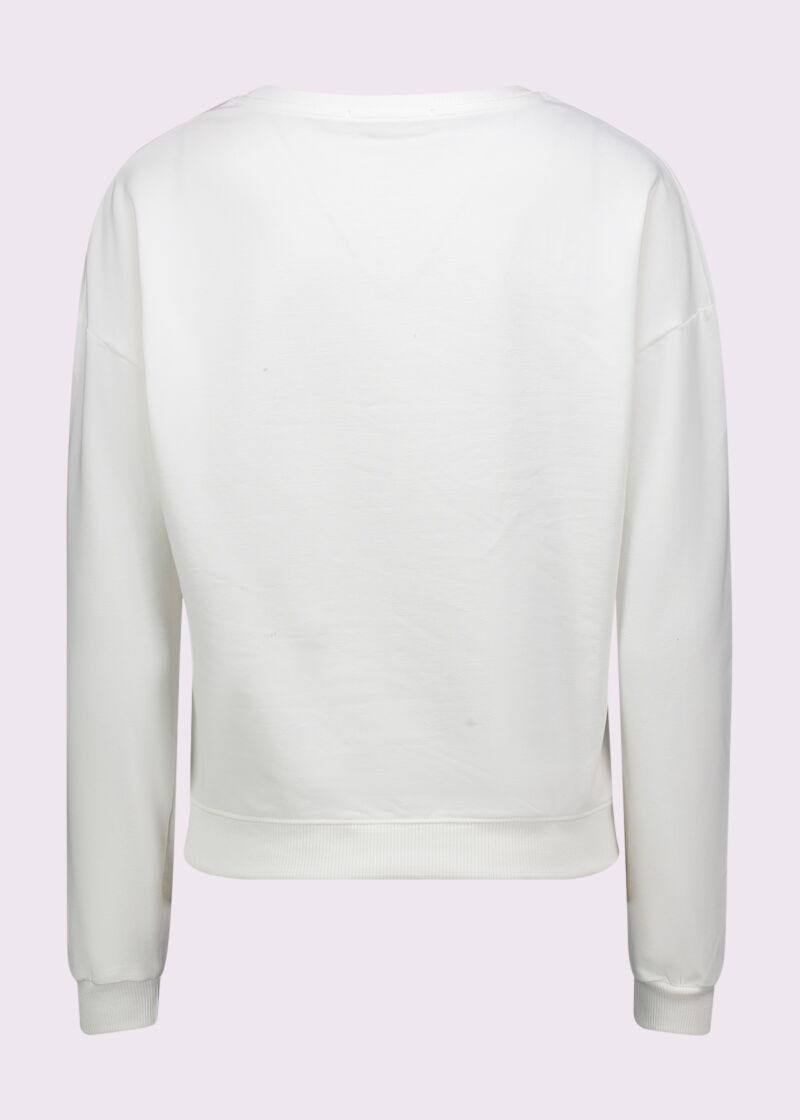 White cotton sweatshirt with logo