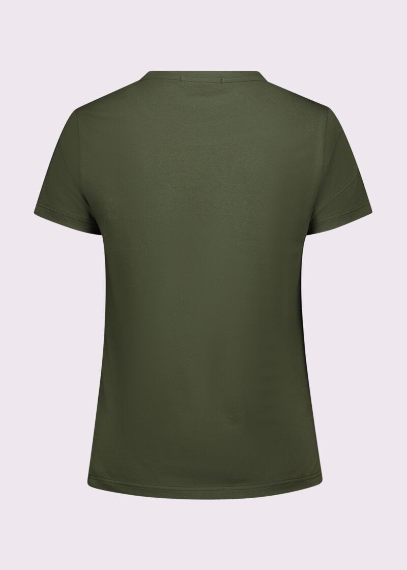 T-shirt verde in cotone con logo