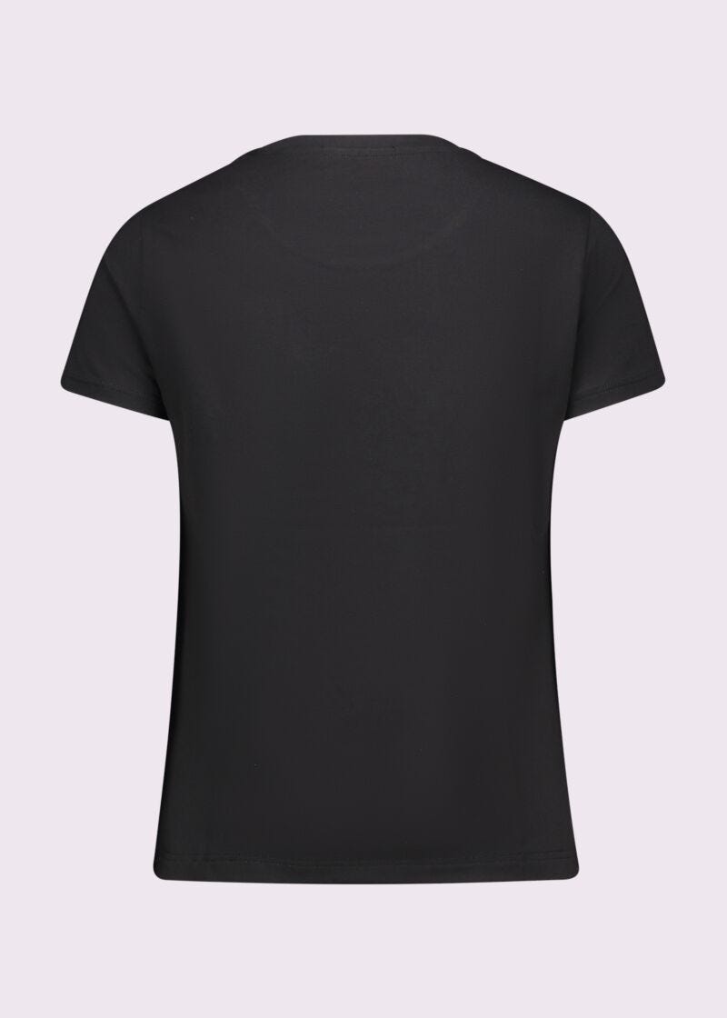 T-shirt nera in cotone con logo