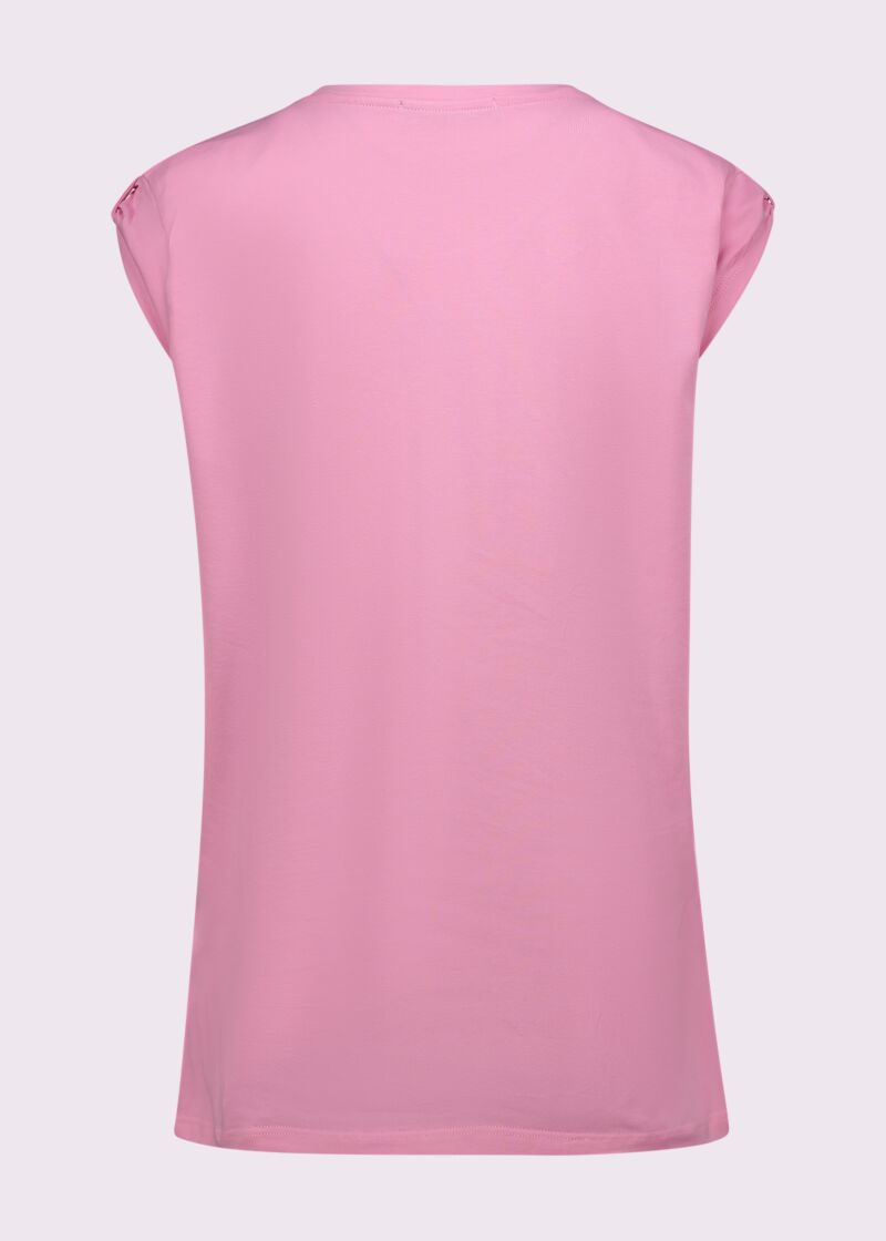 T-shirt rosa in cotone con logo