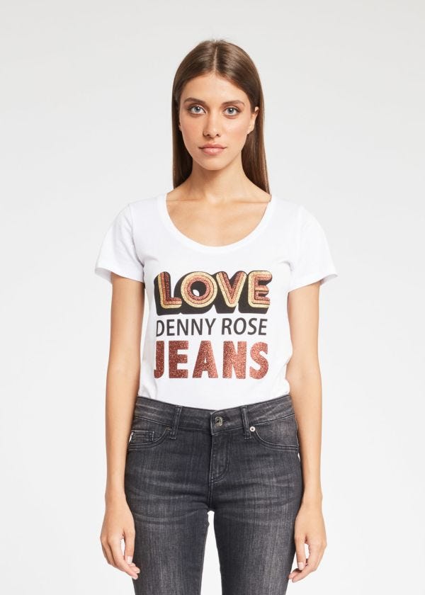 T-shirt con glitter Denny Rose Jeans