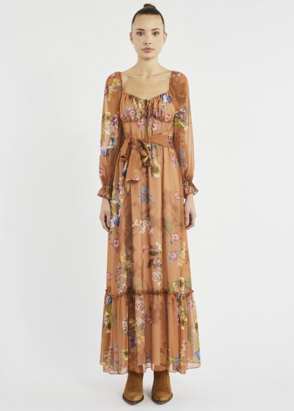 Long dress in a flowing fabric Denny Rose