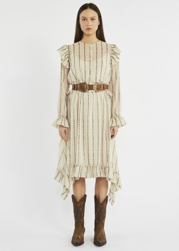 Midi dress in a printed fabric Denny Rose