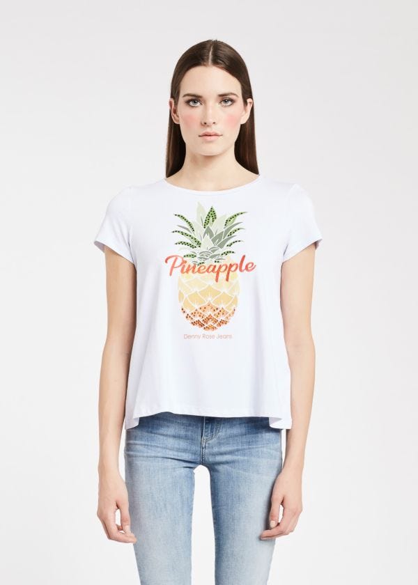 T-shirt stampa pineapple Denny Rose Jeans