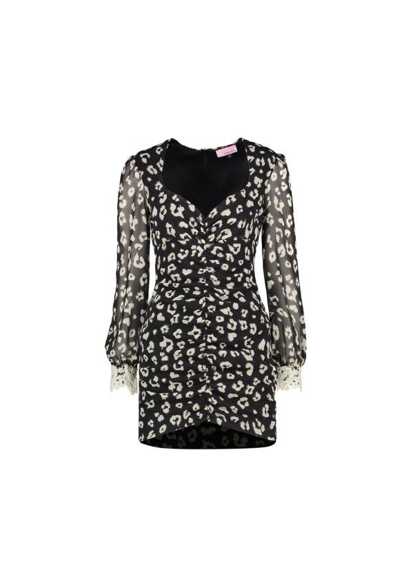 Georgette dress with animal print Denny Rose