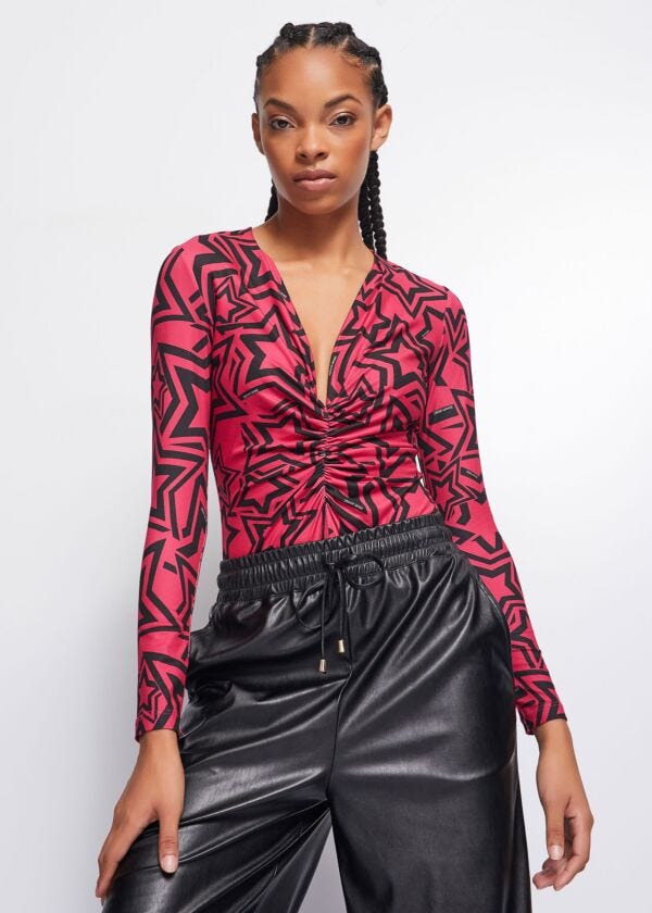 Printed jersey bodysuit Denny Rose