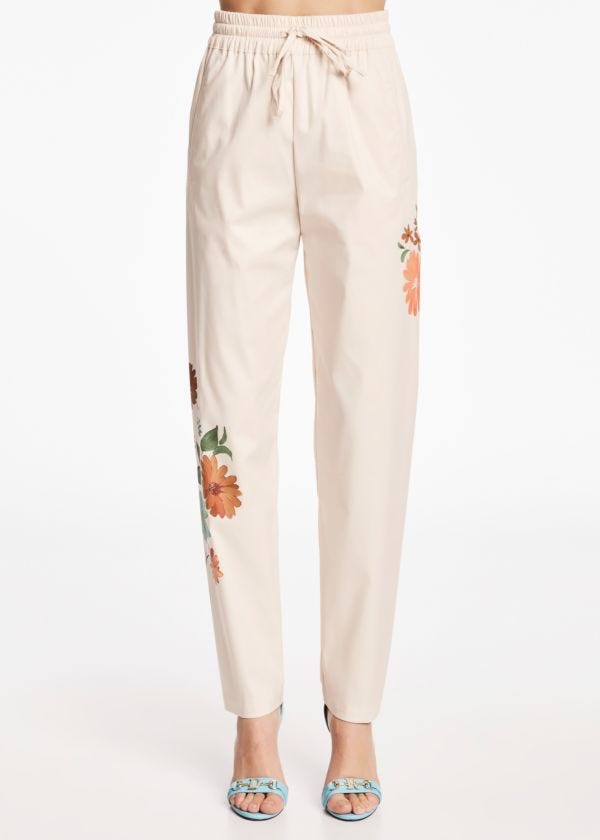 Trousers with floral print Denny Rose