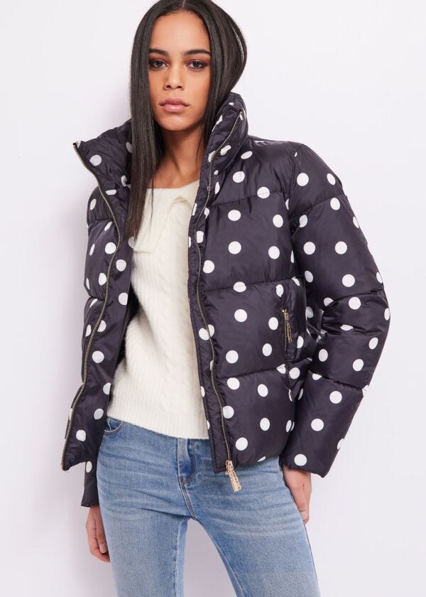 Down jacket with print