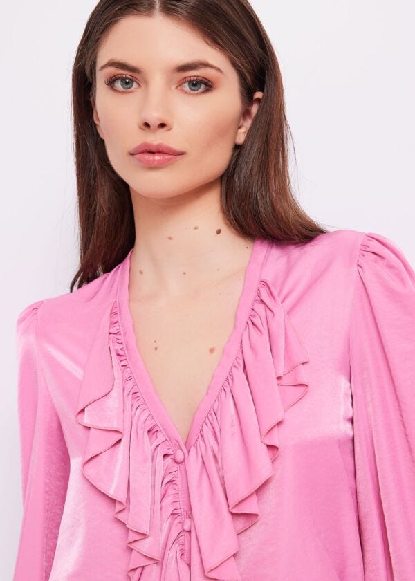 Blouse with ruffles