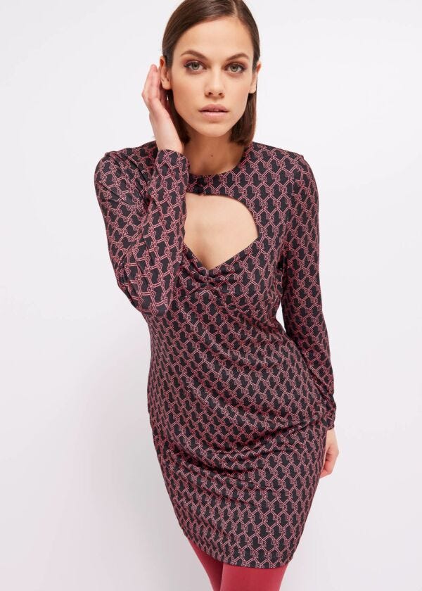 Printed jersey dress