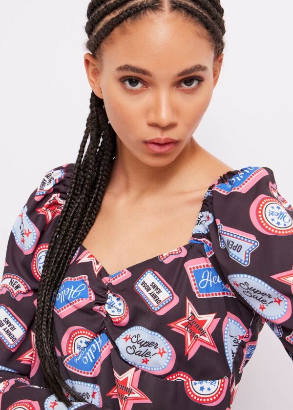 Printed satin dress Denny Rose Jeans