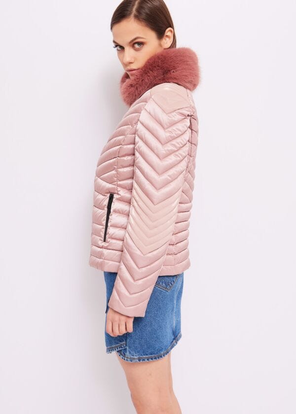 Quilted nylon down jacket