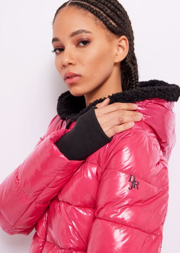 Hooded down jacket