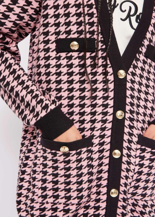 Cardigan pied de poule