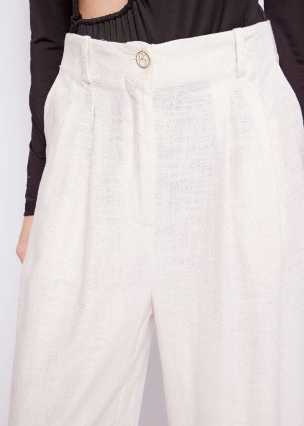 Linen-blend trousers