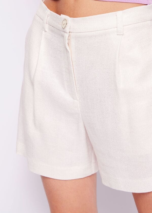 Linen-blend shorts