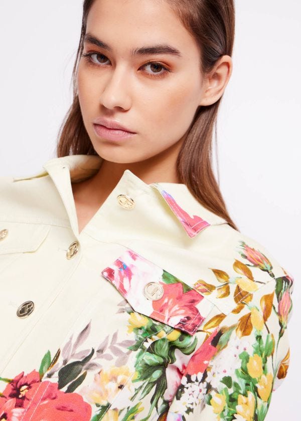 Floral-print jacket